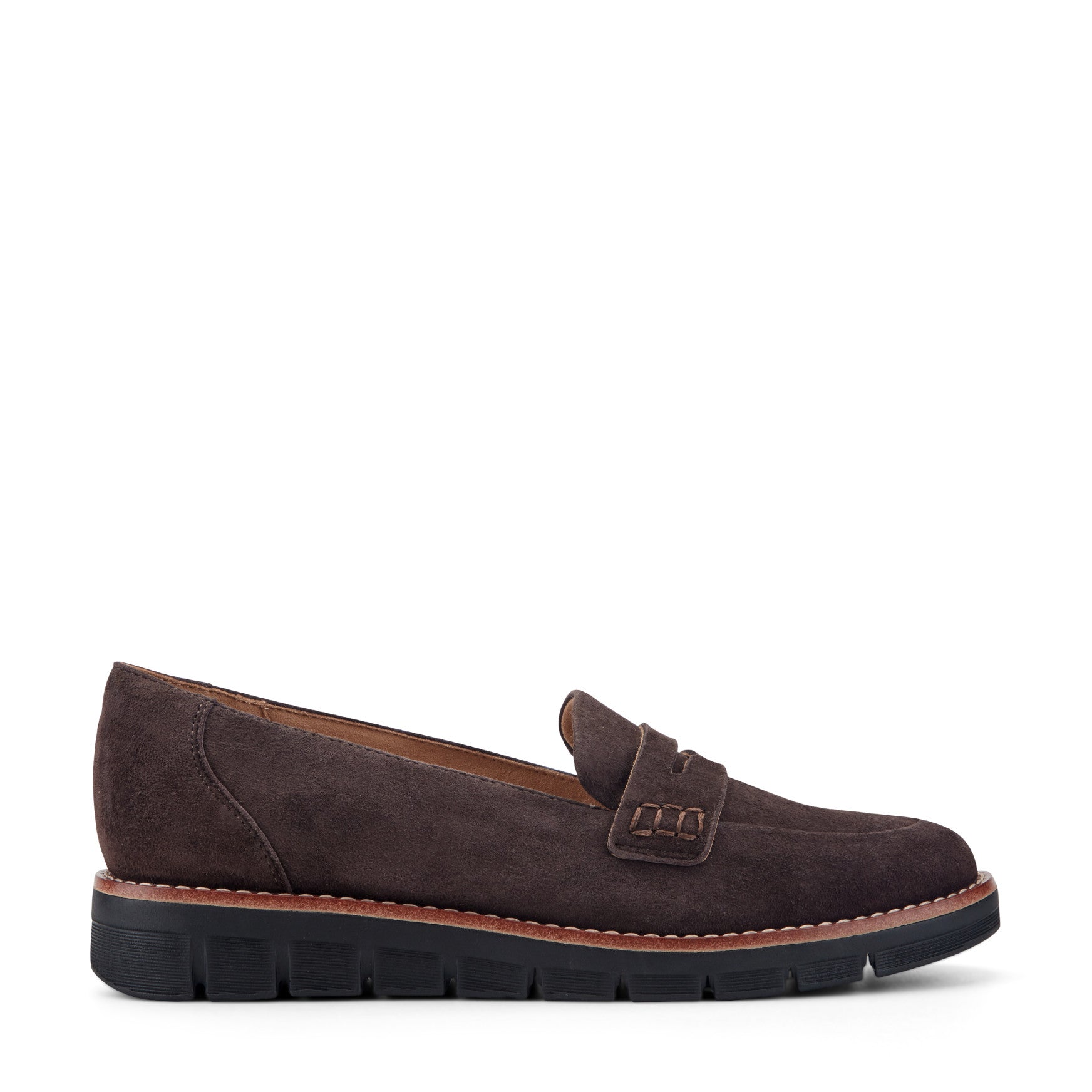 Easy Spirit Velia Casual Slip On Loafers - Dark Brown Suede
