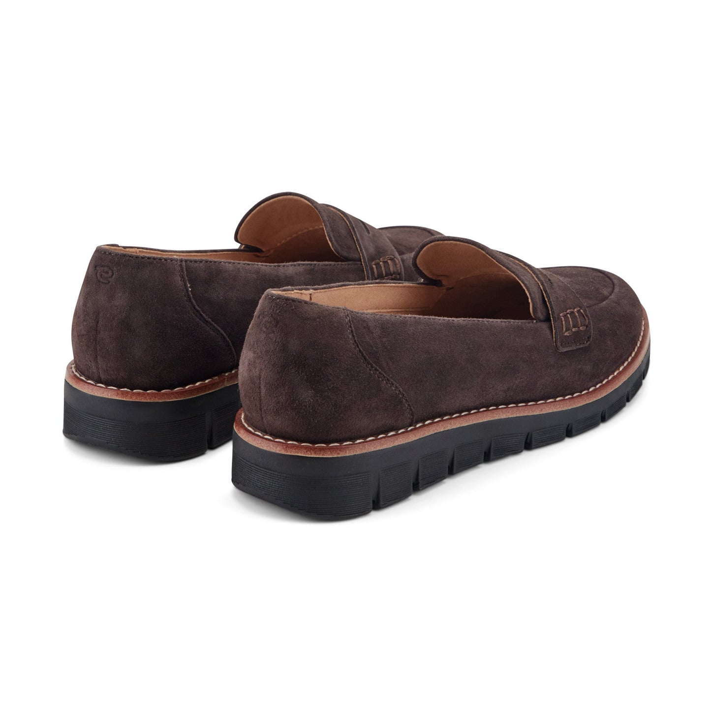Easy Spirit Velia Casual Slip On Loafers - Dark Brown Suede