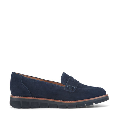 Easy Spirit Velia Casual Slip On Loafers - Navy Suede