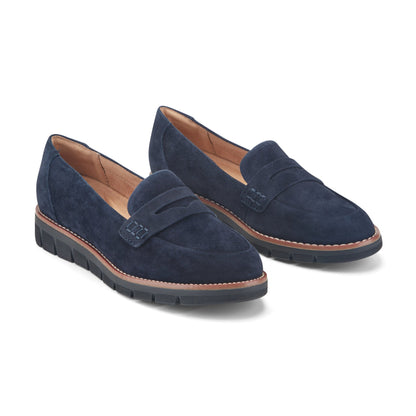 Easy Spirit Velia Casual Slip On Loafers - Navy Suede