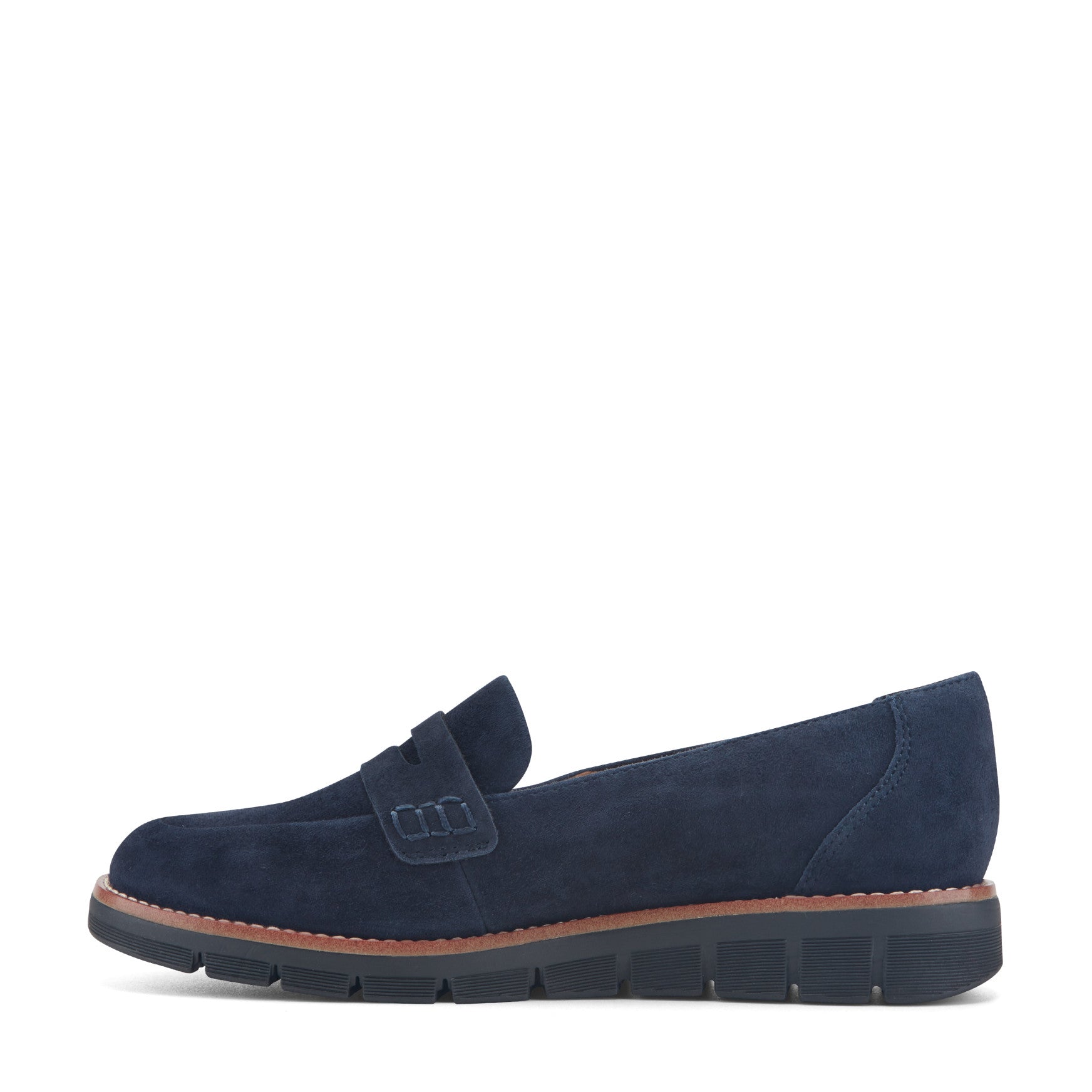 Easy Spirit Velia Casual Slip On Loafers - Navy Suede
