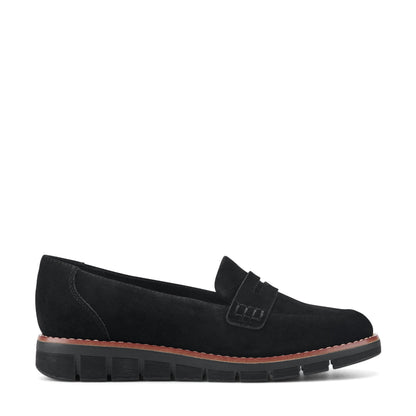 Easy Spirit Velia Casual Slip On Loafers - Black Suede