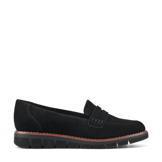 Easy Spirit Velia Casual Slip On Loafers - Black Suede