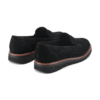 Easy Spirit Velia Casual Slip On Loafers - Black Suede