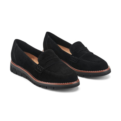 Easy Spirit Velia Casual Slip On Loafers - Black Suede