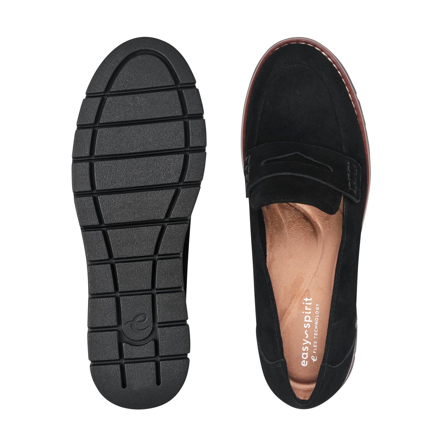 Easy Spirit Velia Casual Slip On Loafers - Black Suede