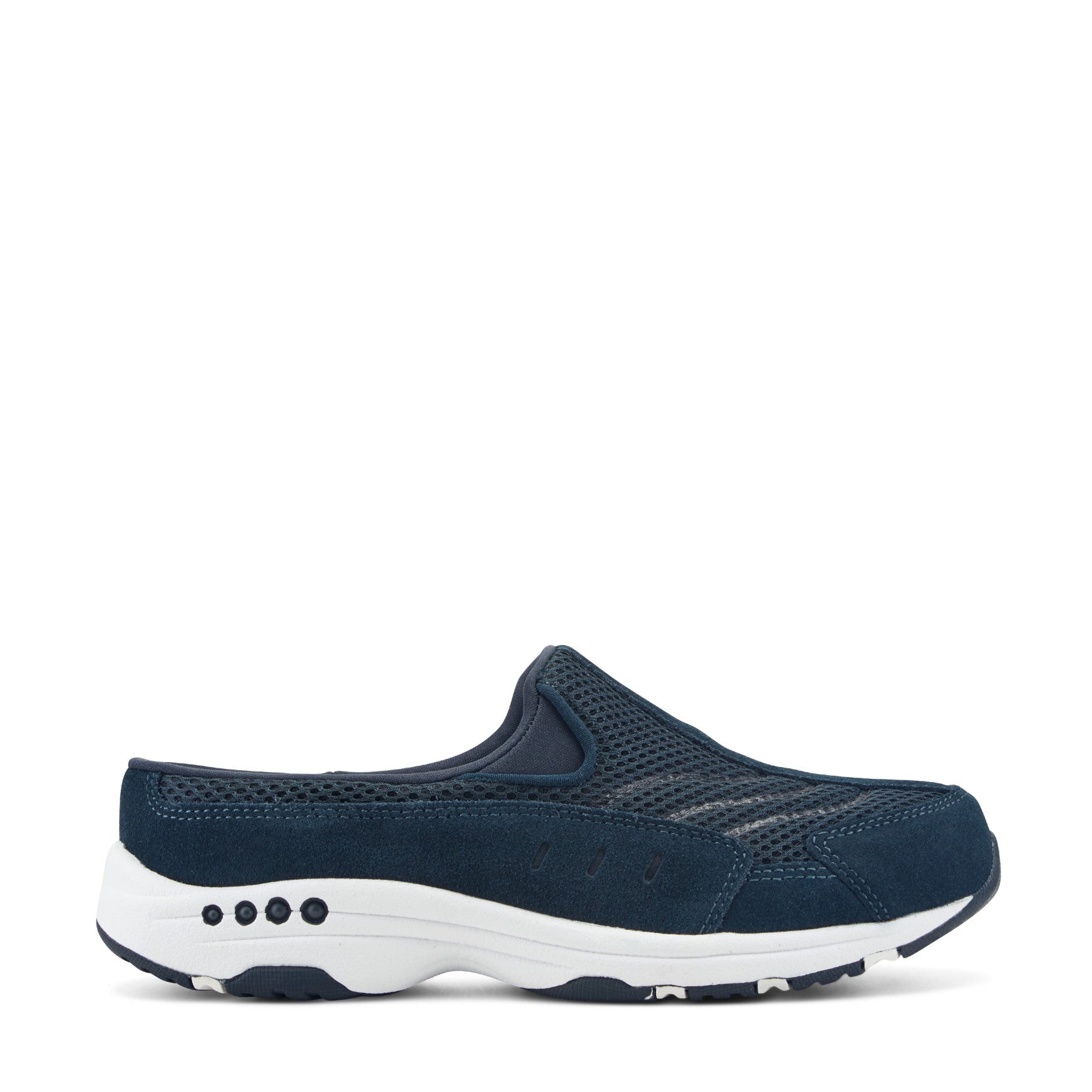 Easy Spirit Traveltime Classic Clogs - Navy Suede Mesh