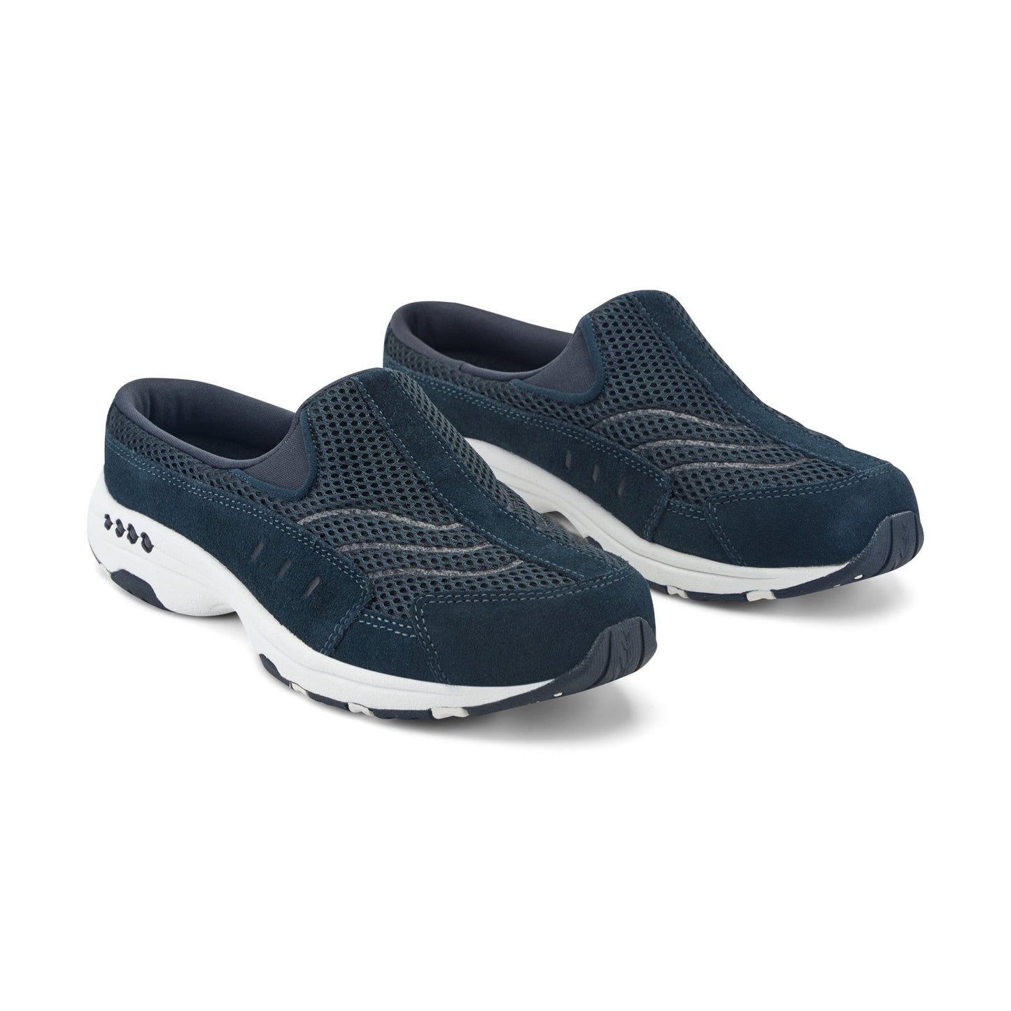 Easy Spirit Traveltime Classic Clogs - Navy Suede Mesh