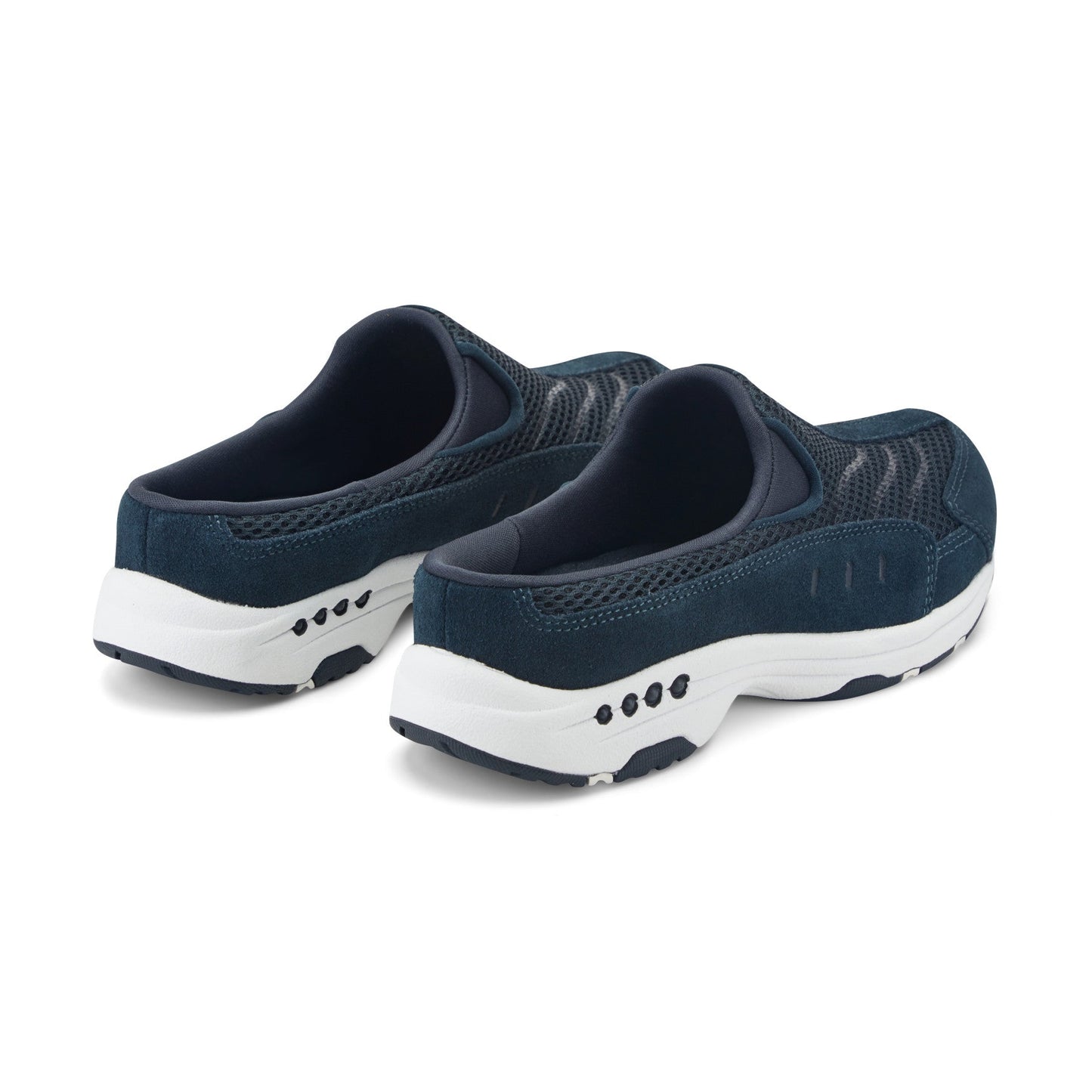 Easy Spirit Traveltime Classic Clogs - Navy Suede Mesh