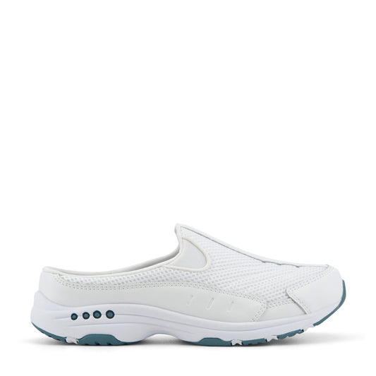 Easy Spirit Traveltime Classic Clogs - White Leather Mesh