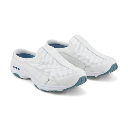 Easy Spirit Traveltime Classic Clogs - White Leather Mesh