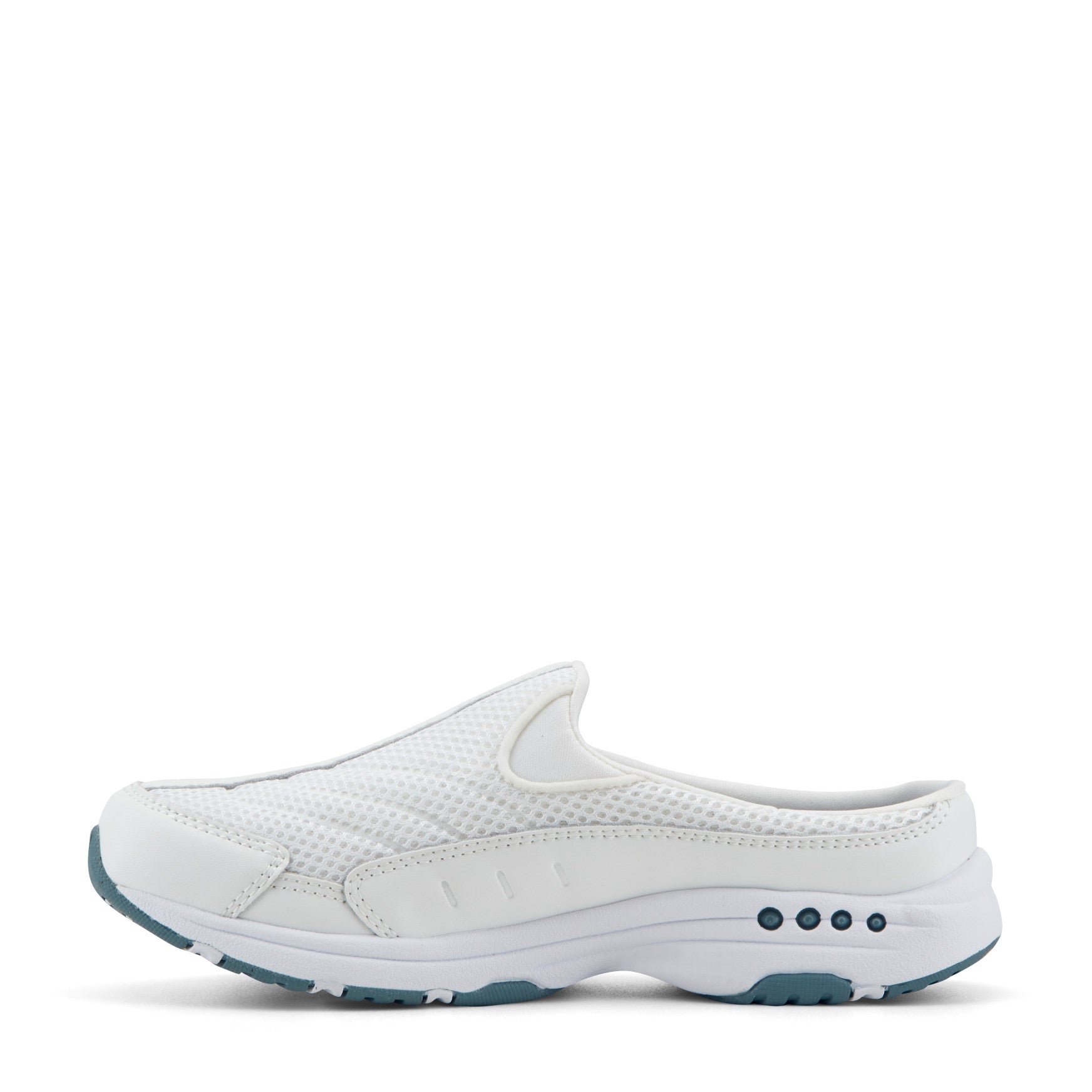 Easy Spirit Traveltime Classic Clogs - White Leather Mesh