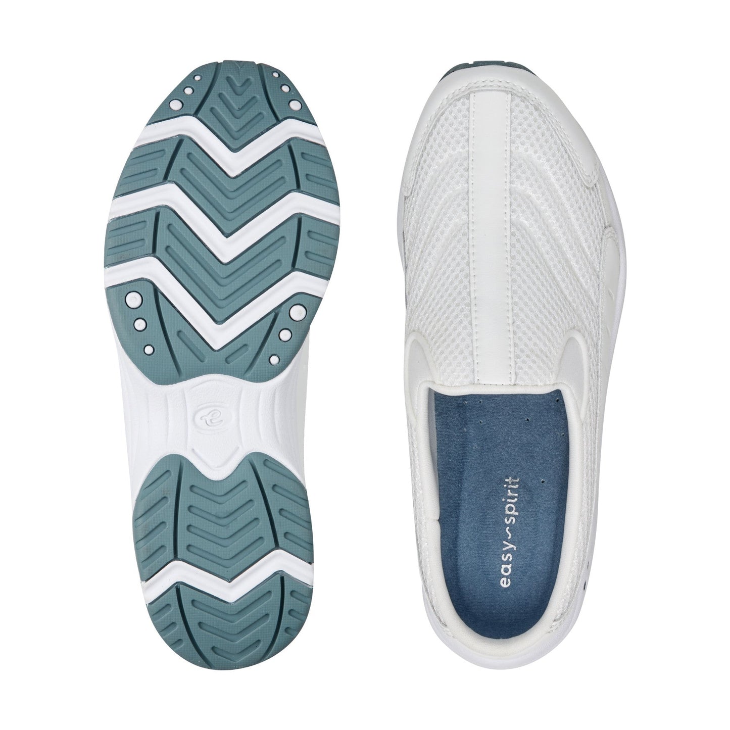 Easy Spirit Traveltime Classic Clogs - White Leather Mesh