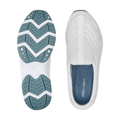 Easy Spirit Traveltime Classic Clogs - White Leather Mesh