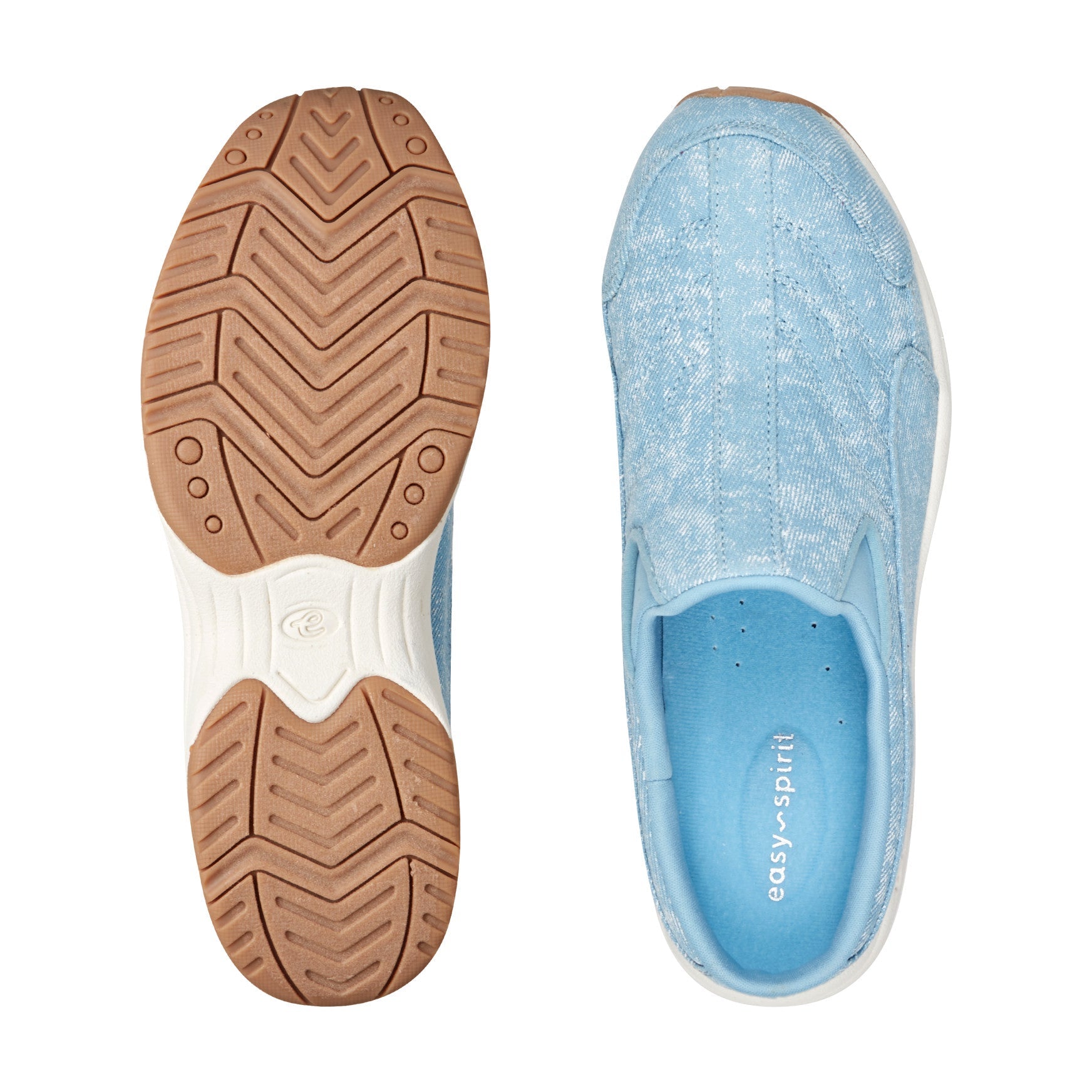 Easy Spirit Traveltime Clogs - Light Blue Denim