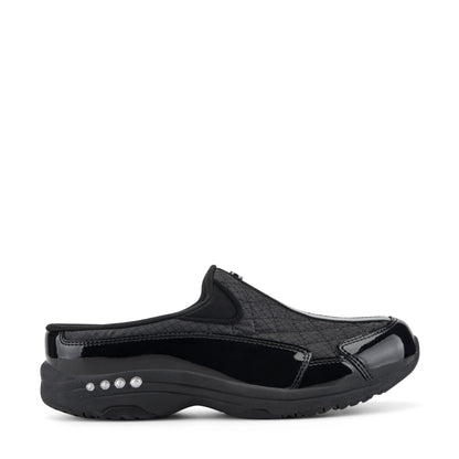 Easy Spirit Traveltime Classic Clogs - Black/Silver Patent