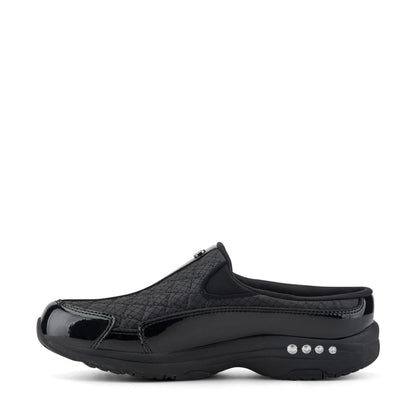 Easy Spirit Traveltime Classic Clogs - Black/Silver Patent