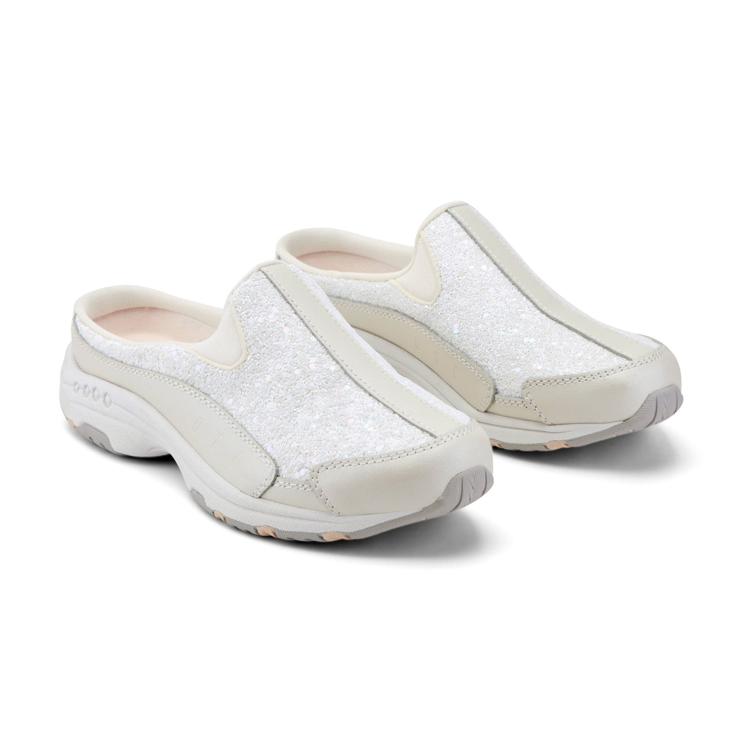 Easy Spirit Traveltime Clogs - White Sparkle