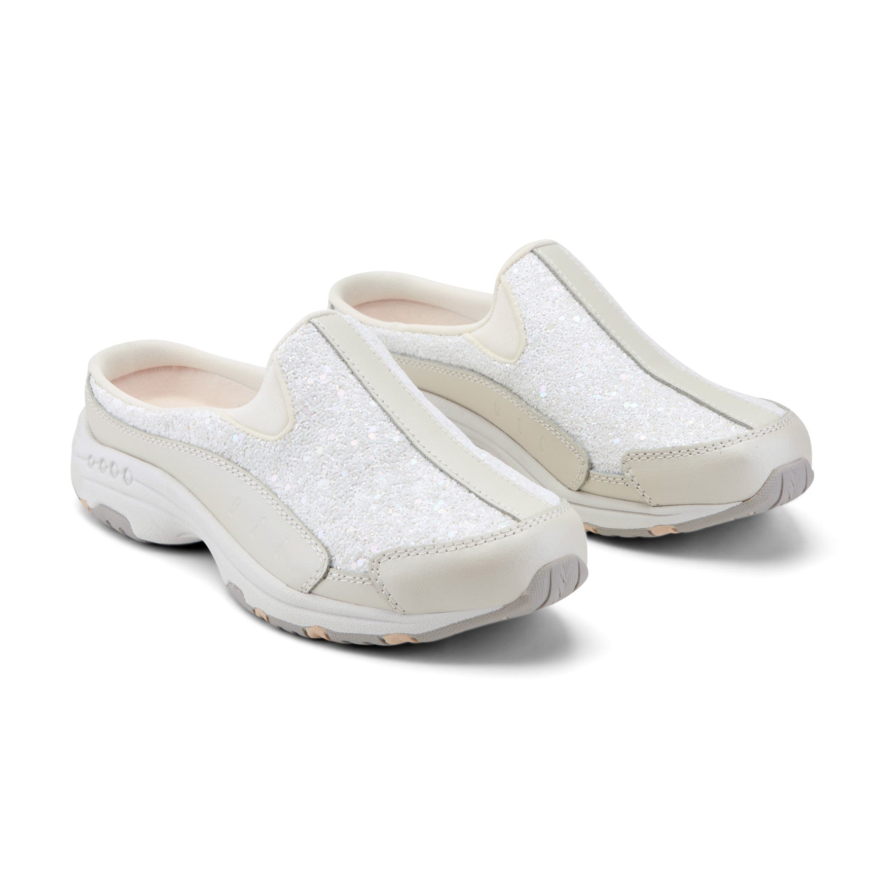 Easy Spirit Traveltime Clogs - White Sparkle