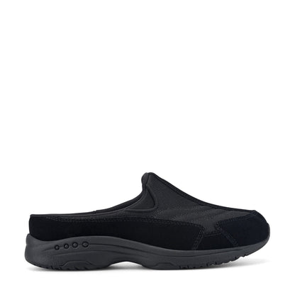 Easy Spirit Traveltime Clogs - Black/Dark Grey Suede