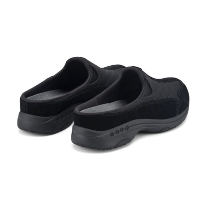 Easy Spirit Traveltime Clogs - Black/Dark Grey Suede