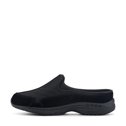 Easy Spirit Traveltime Clogs - Black/Dark Grey Suede