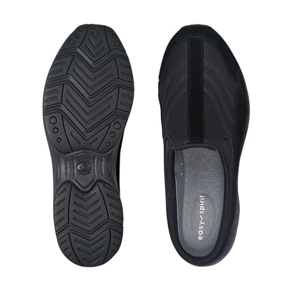 Easy Spirit Traveltime Clogs - Black/Dark Grey Suede