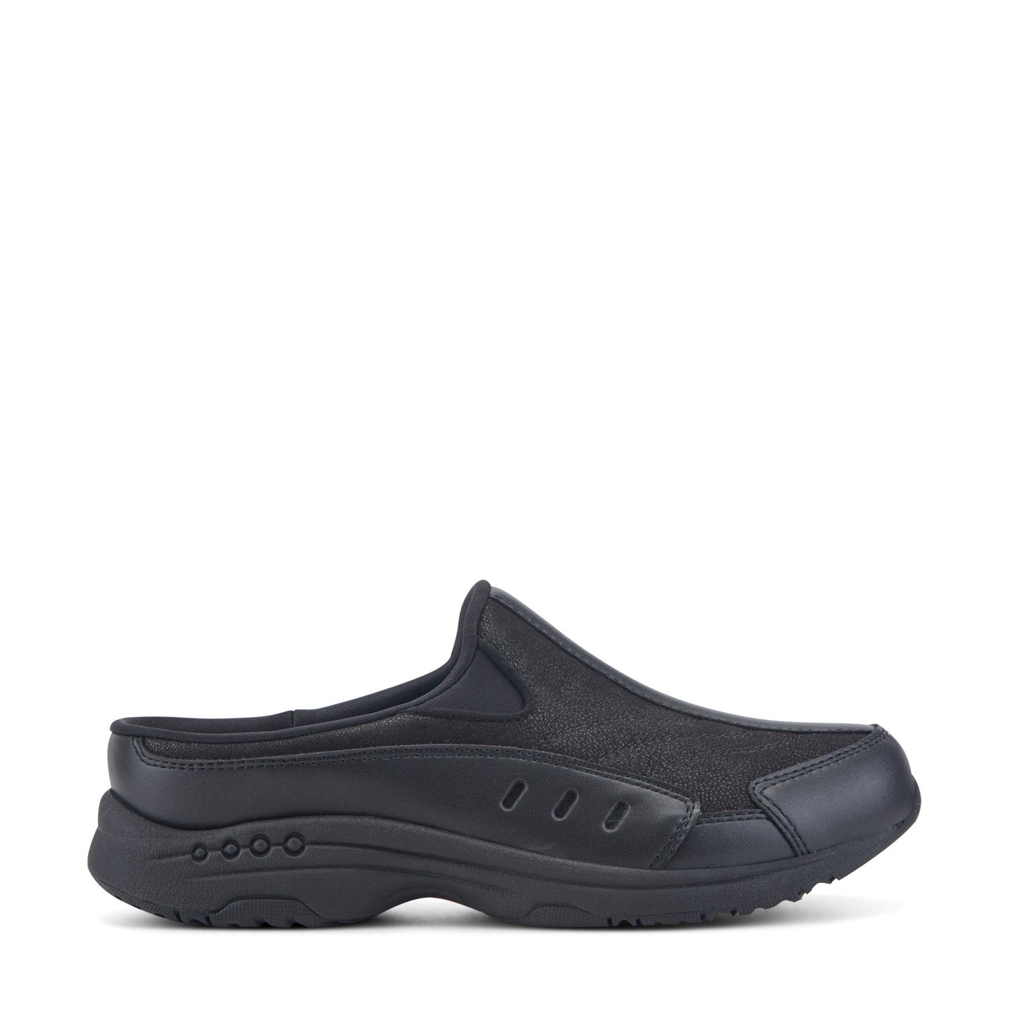 Easy Spirit Traveltime Leather Clogs - Black Leather