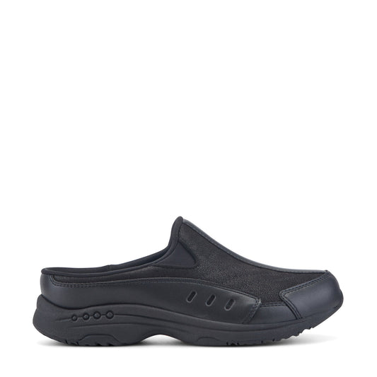 Easy Spirit Traveltime Leather Clogs - Black Leather