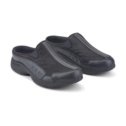 Easy Spirit Traveltime Leather Clogs - Black Leather