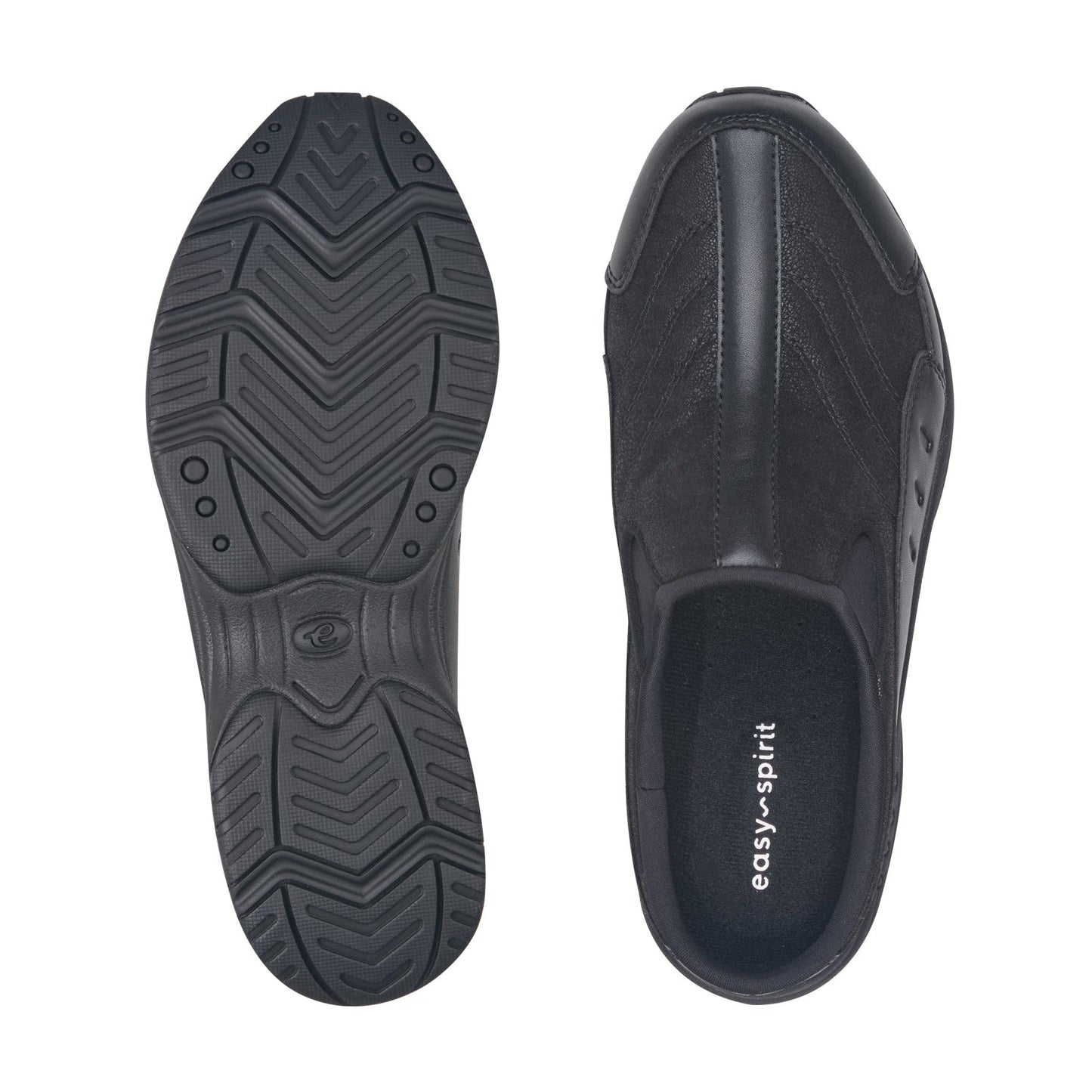 Easy Spirit Traveltime Leather Clogs - Black Leather