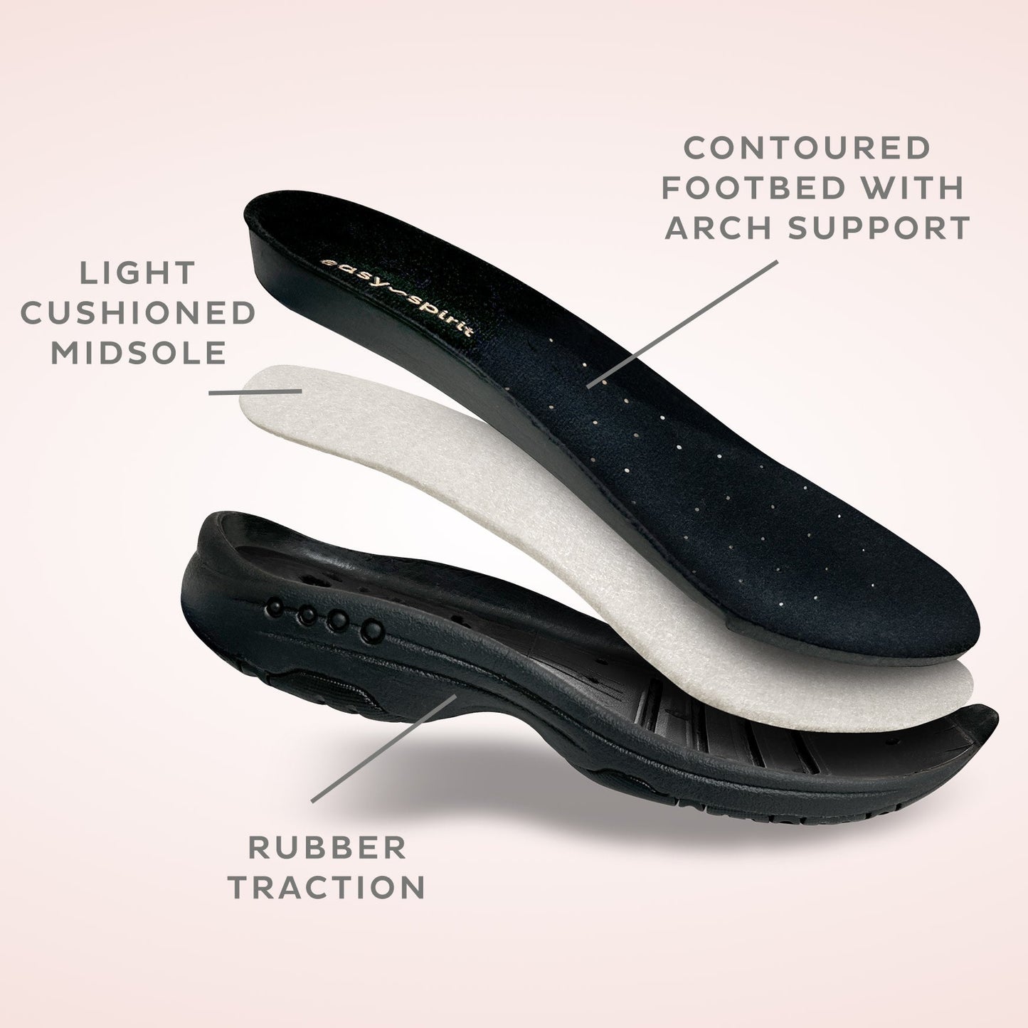 Easy Spirit Traveltime Leather Clogs - Black Leather