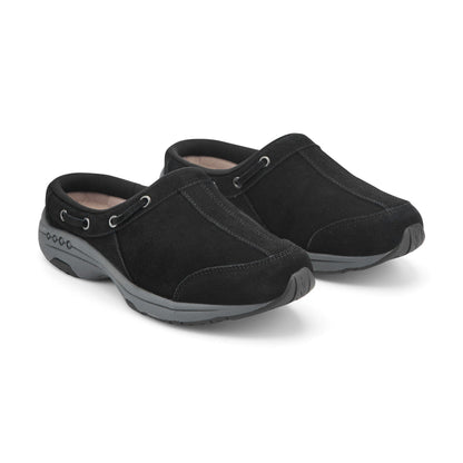 Easy Spirit Travelport Clogs - Black Suede