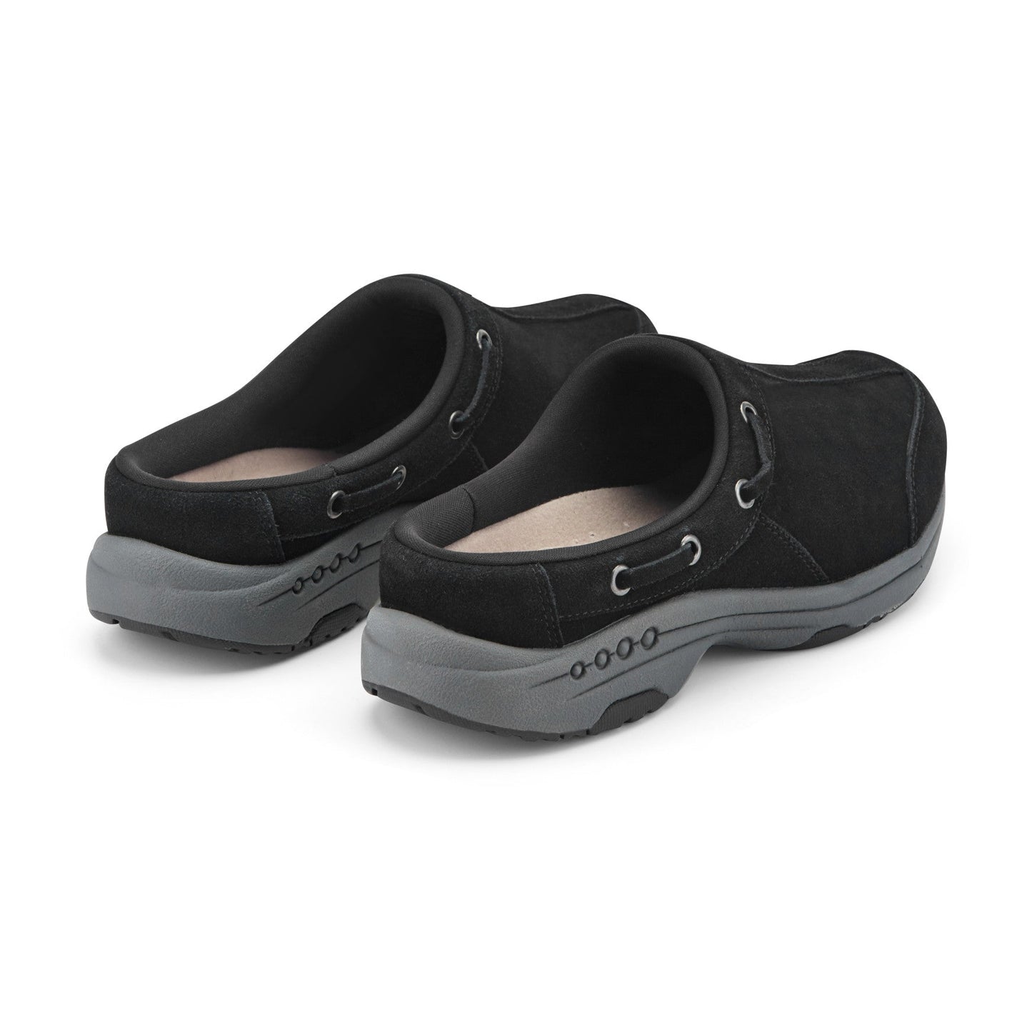 Easy Spirit Travelport Clogs - Black Suede