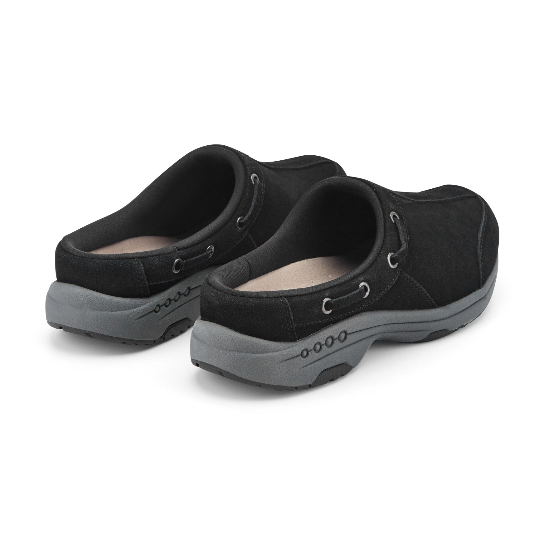 Easy Spirit Travelport Clogs - Black Suede