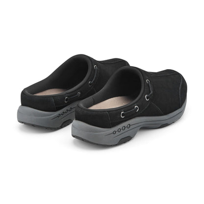 Easy Spirit Travelport Clogs - Black Suede