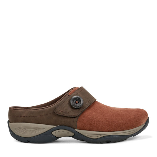 Easy Spirit Edline Slip On Casual Clogs - Brown Suede