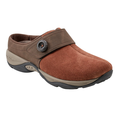 Easy Spirit Edline Slip On Casual Clogs - Brown Suede
