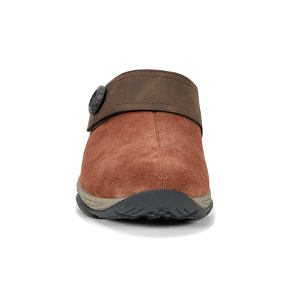 Easy Spirit Edline Slip On Casual Clogs - Brown Suede