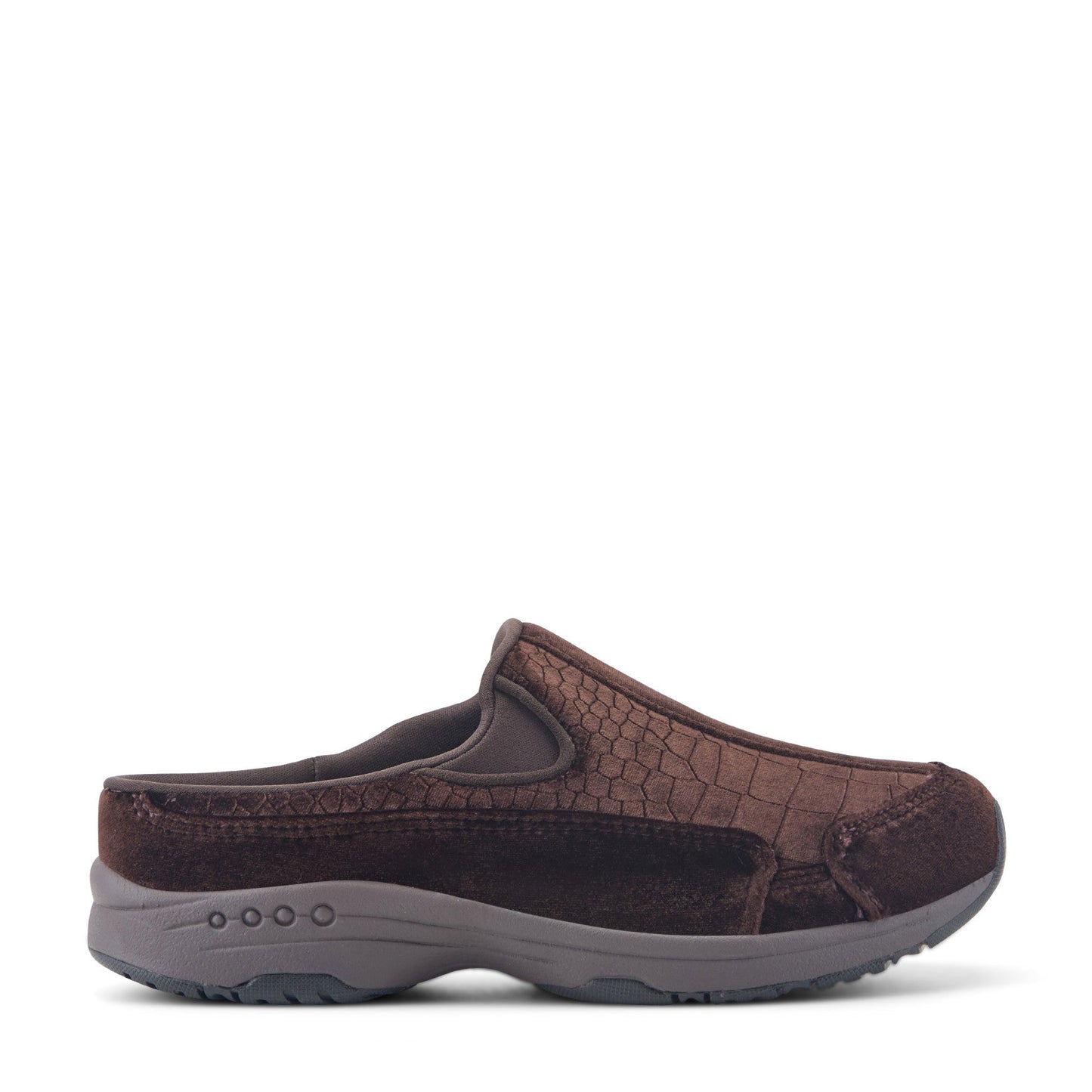 Easy Spirit Traveltime Clogs - Embossed Brown Velvet