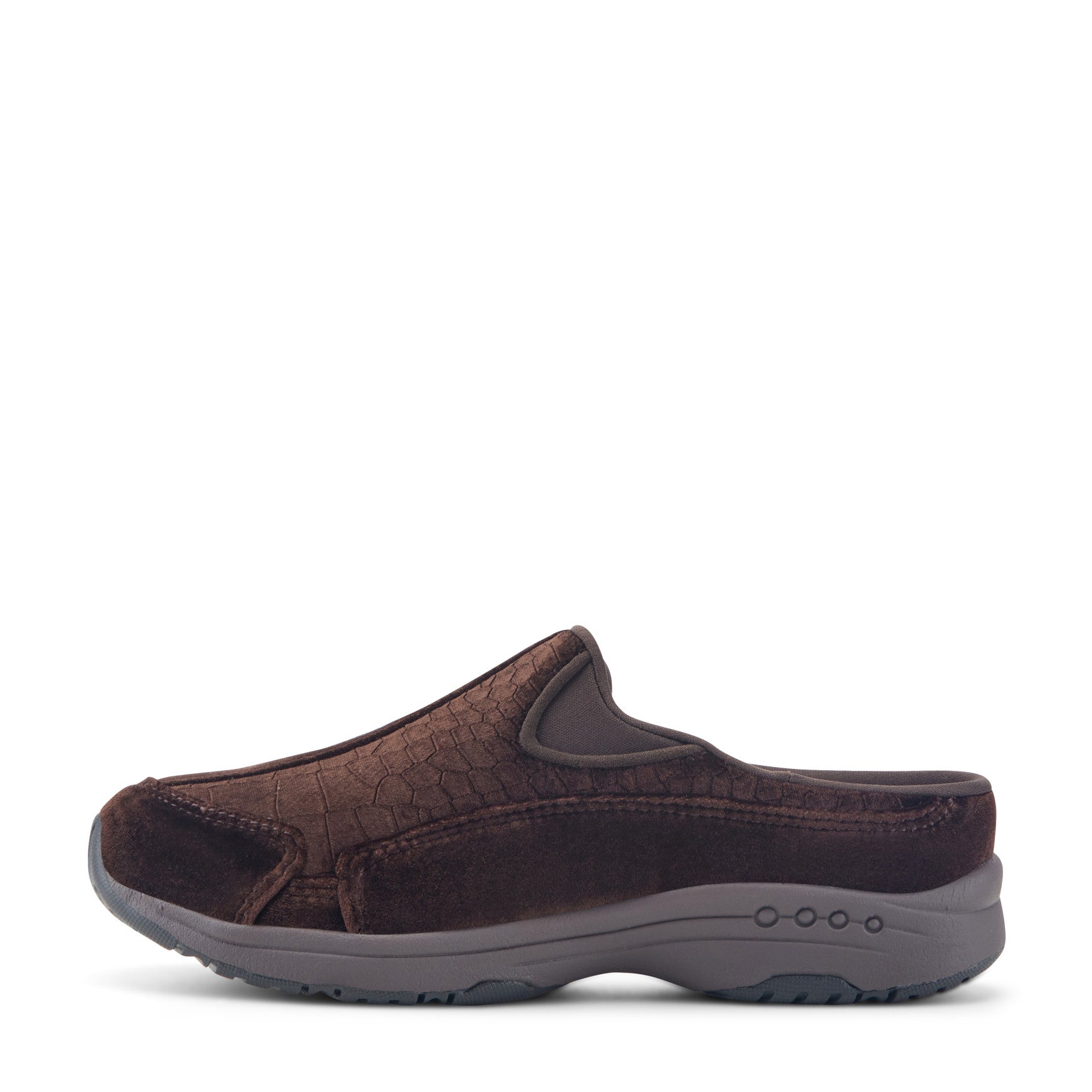 Easy Spirit Traveltime Clogs - Embossed Brown Velvet