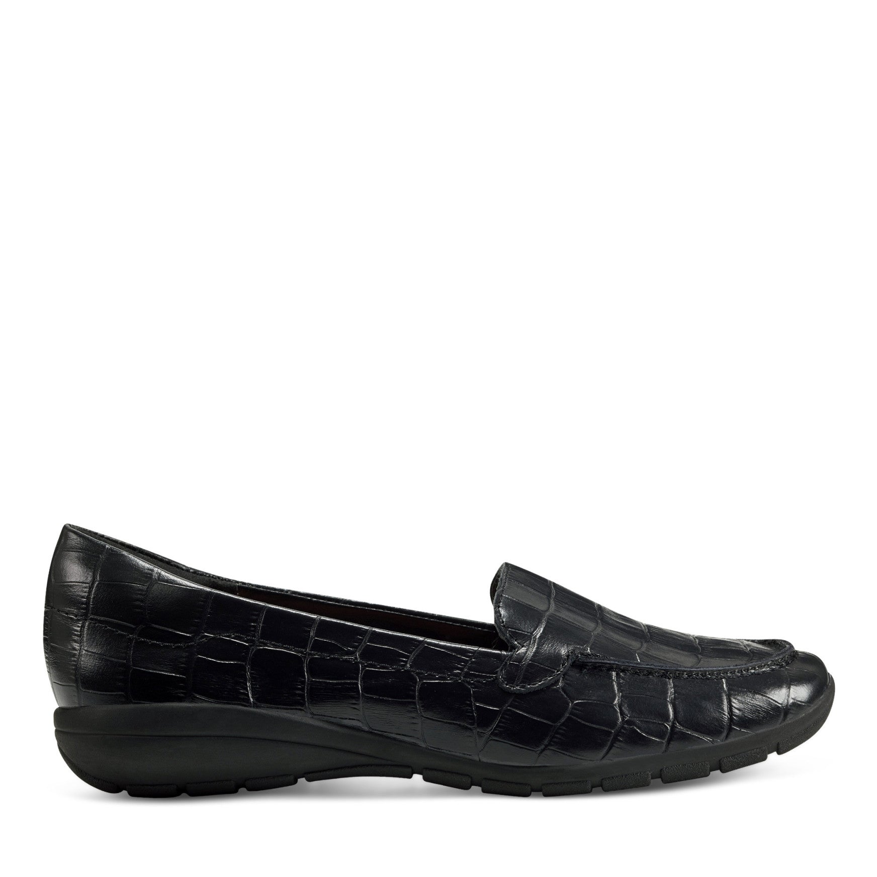 Easy Spirit Abide Croco Print Casual Flats - Black Croco Print