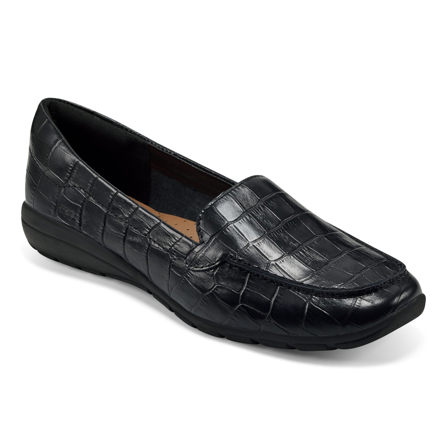 Easy Spirit Abide Croco Print Casual Flats - Black Croco Print