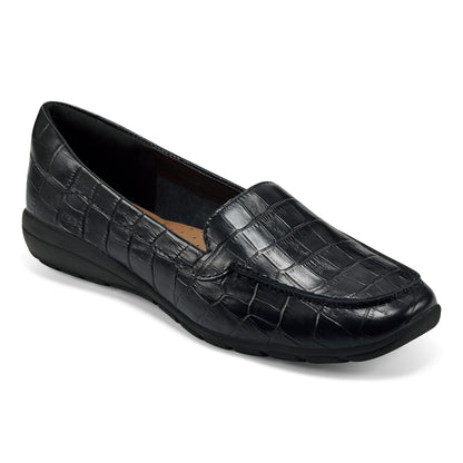 Easy Spirit Abide Croco Print Casual Flats - Black Croco Print