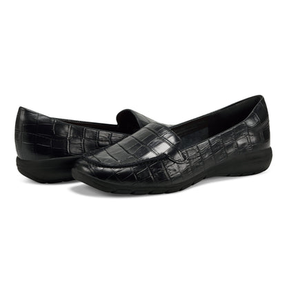 Easy Spirit Abide Croco Print Casual Flats - Black Croco Print