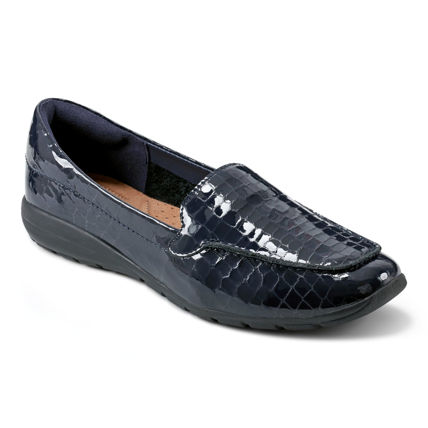 Easy Spirit Abide Casual Flats - Navy Patent Leather Croco