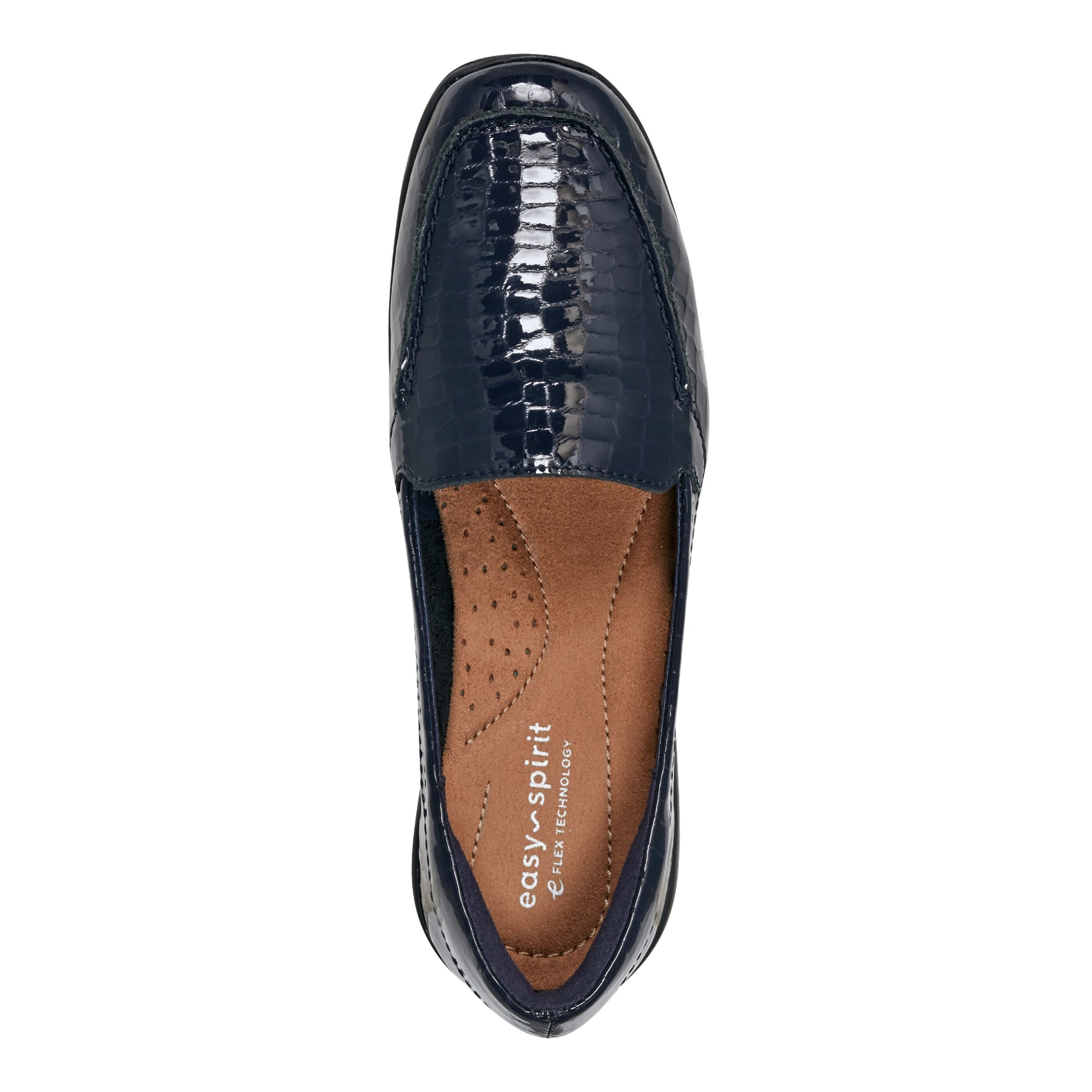Easy Spirit Abide Casual Flats - Navy Patent Leather Croco