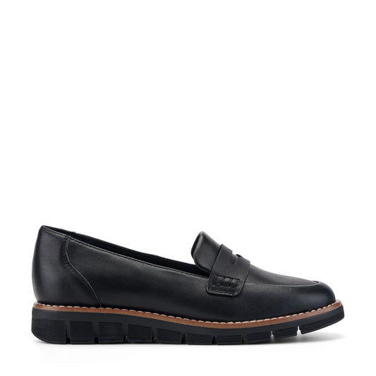 Easy Spirit Velia Casual Slip On Loafers - Black Leather