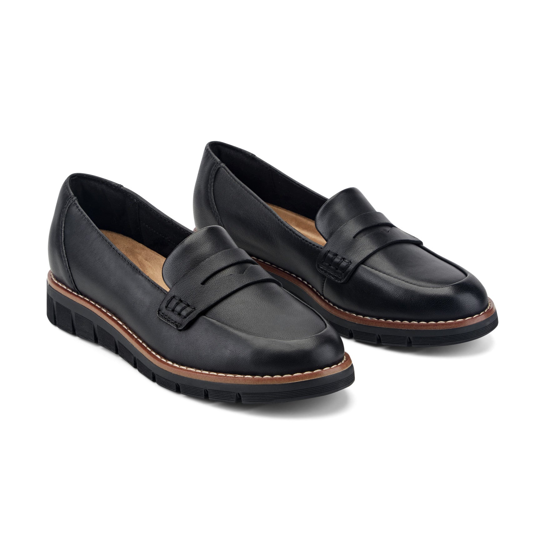 Easy Spirit Velia Casual Slip On Loafers - Black Leather