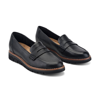 Easy Spirit Velia Casual Slip On Loafers - Black Leather